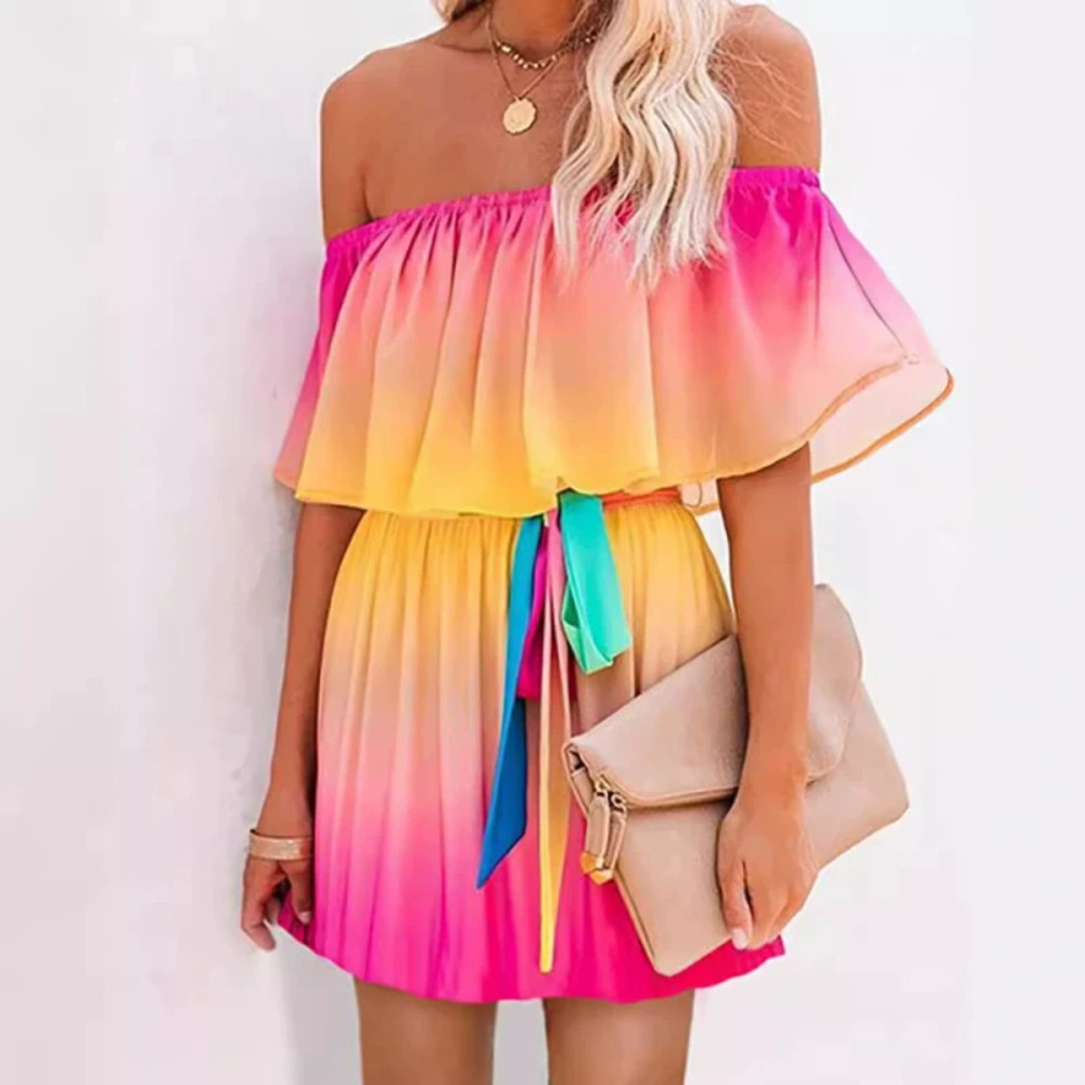 ZARA Year Month Style Print Formal Off Shoulder Dress